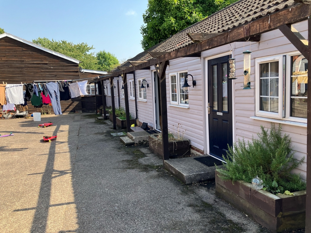 some of the single person accommodation units at GraceWorks on a good drying day